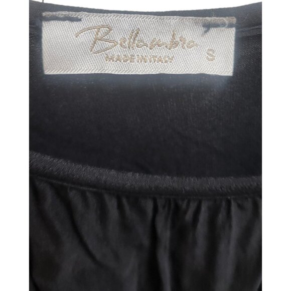 Bellambia Made in Italy Silk Blend Tiered Maxi Dress S Black Boho Resort Elegant - Picture 5 of 9